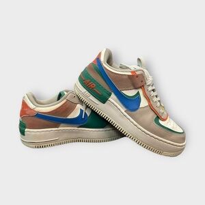 Nike Air Force 1 Shadow Sail Signal Blue Green Sneakers